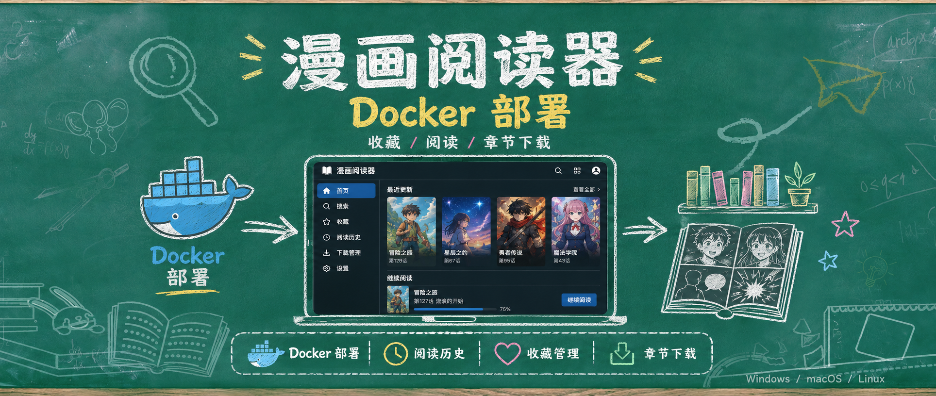 Docker跑个超牛的漫画阅读服务，多端多平台支持看个爽！