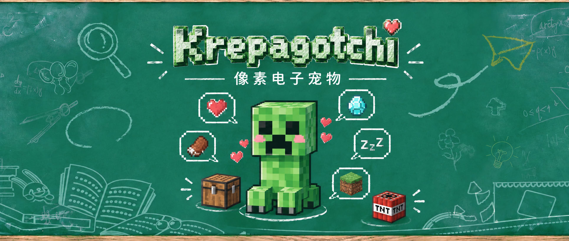 我在NAS里养了只苦力怕，可爱到爆炸～Krepagotchi能互动的像素电子宠物